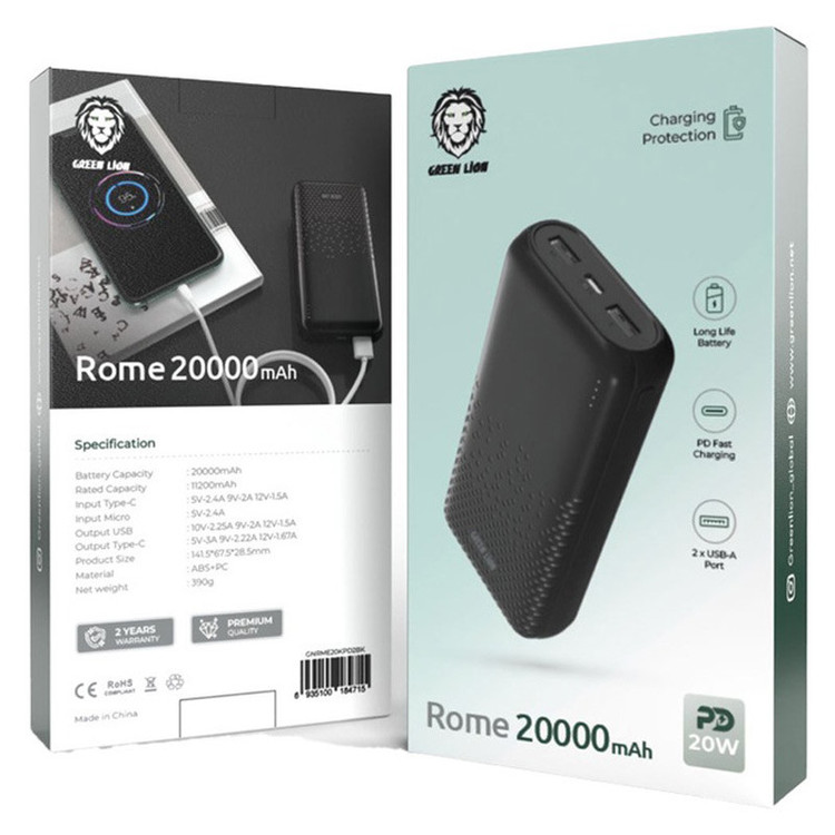 پاور بانک فست شارژ 20000 گرین لاین
